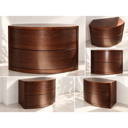 Komoda dębowa 80 × 80 × 45 cm – barwiony dąb, zaokrąglony front